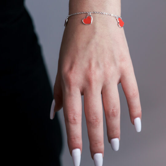 Bracciale Charms Cuore Rosso