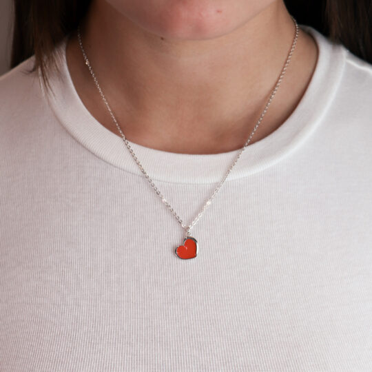 Collana Pendente Cuore Rosso