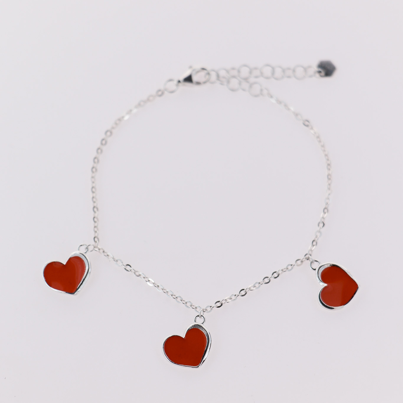 Bracciale Charms Cuore Rosso