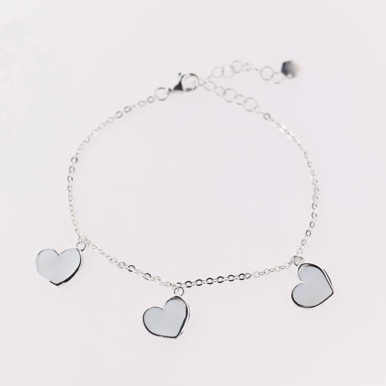 Bracciale Charms Cuore Bianco