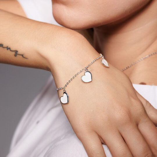 Bracciale Charms Cuore Bianco