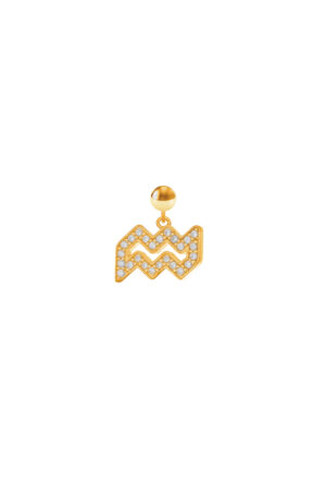 Charm Segno Zodiacale Acquario Placcato Oro Giallo