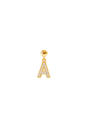 Charm Lettera A Placcato Oro Giallo