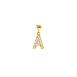 Charm Lettera A Placcato Oro Giallo