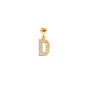 Charm Lettera D Placcato Oro Giallo