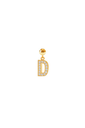 Charm Lettera D Placcato Oro Giallo
