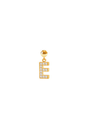 Charm Lettera E Placcato Oro Giallo