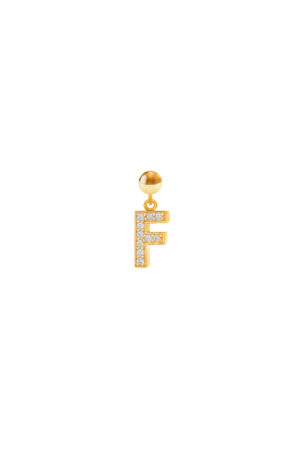 Charm Lettera F Placcato Oro Giallo