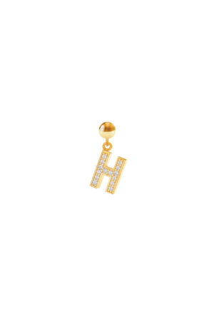 Charm Lettera H Placcato Oro Giallo