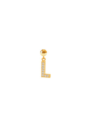 Charm Lettera L Placcato Oro Giallo