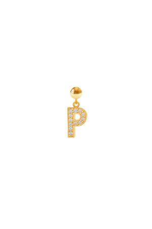 Charm Lettera P Placcato Oro Giallo