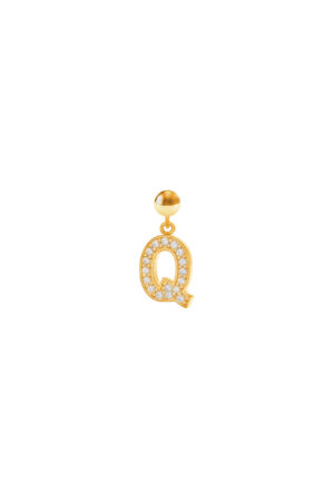 Charm Lettera Q Placcato Oro Giallo