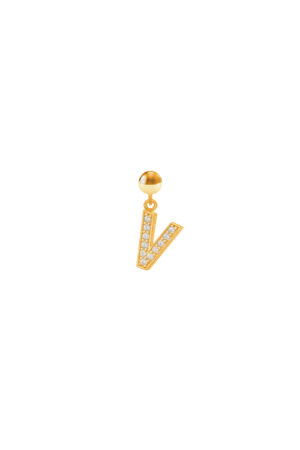 Charm Lettera V Placcato Oro Giallo