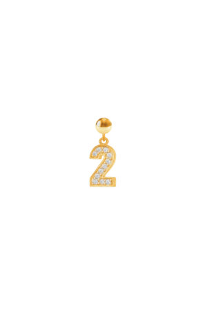 Charm Numero 2 Placcato Oro Giallo
