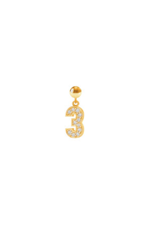 Charm Numero 3 Placcato Oro Giallo