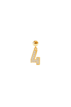 Charm Numero 4 Placcato Oro Giallo
