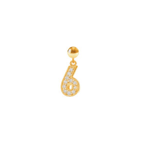 Charm Numero 6 Placcato Oro Giallo