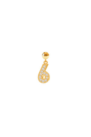 Charm Numero 6 Placcato Oro Giallo