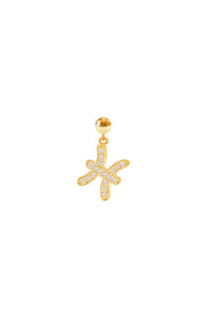 Charm Segno Zodiacale Pesci Placcato Oro Giallo